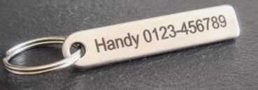 Schlüsselanhänger mit Gravur personalisiert Wunschtext bei Verlust Edelstahl Text